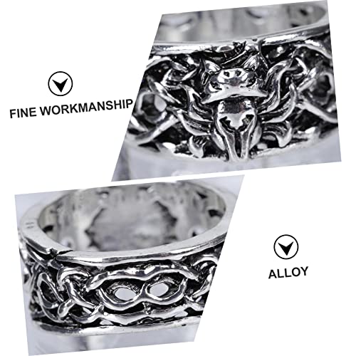 Abaodam 1 Peça Anel Vintage Raposa Anel Chique Nórdico Viking Joia Anel De Liga Anel Masculino Anel