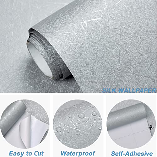 Papel de contacto gris lavable y extraíble para muebles de baño 5
