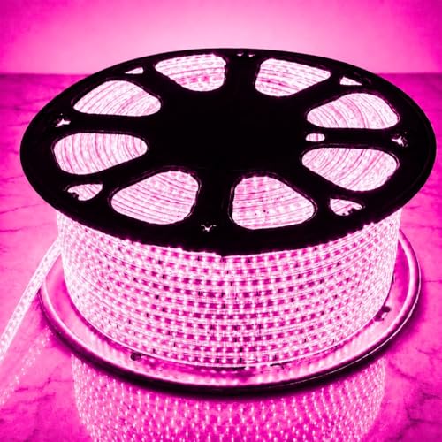 Image of COXO 1 Meters LED Rope Light for Decoration - Waterproof Pink SMD Cove Light for Ceiling, Home Decor, LED Pipe Light for Diwali, Festival, Indoor, Outdoor Use (Pink, 1 Meter)