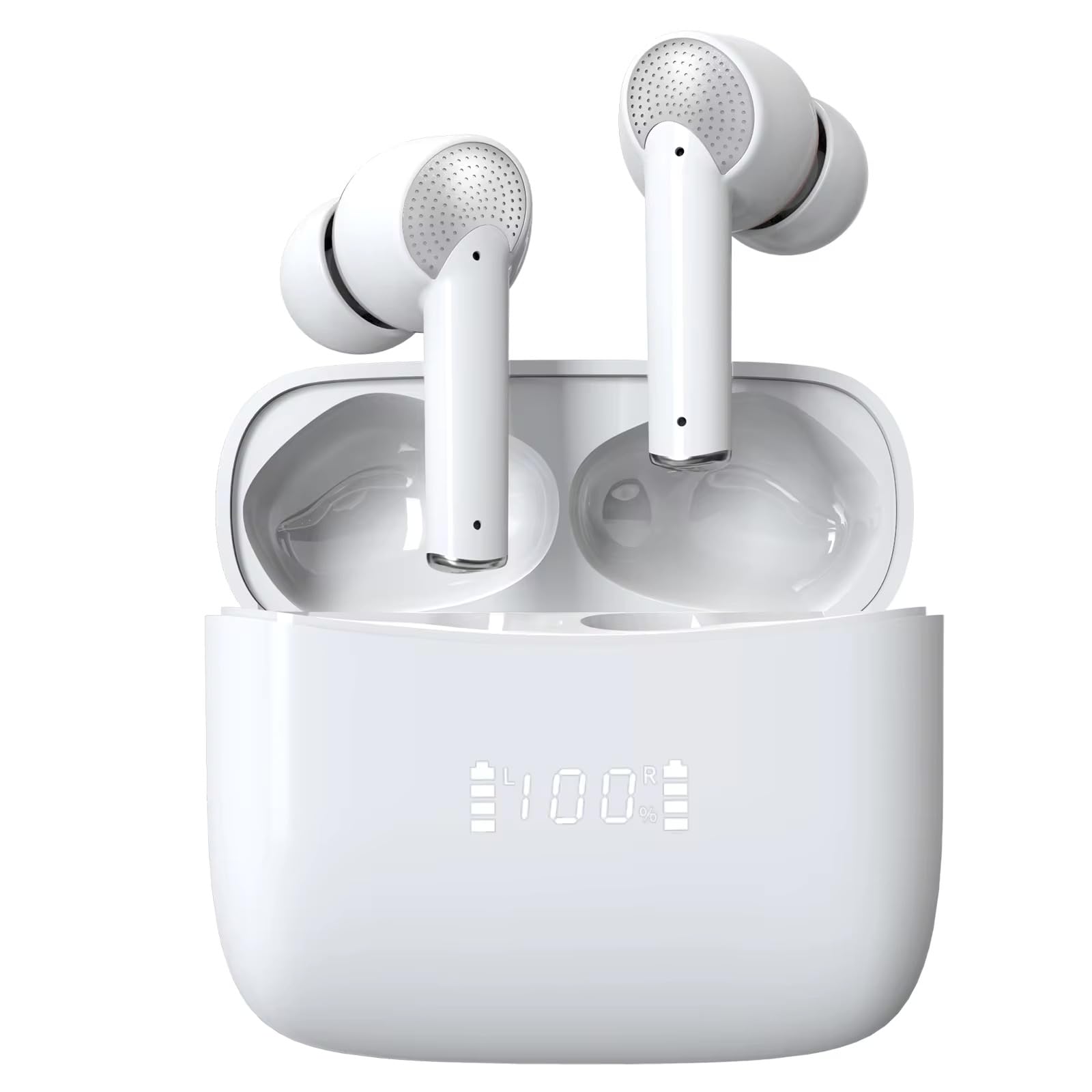 Wireless Earbuds, J8 Pro Bluetooth 5.3 Ear Buds with ANC+ENC Noise Cancelling Mic, Deep Bass Stereo Wireless Headphones