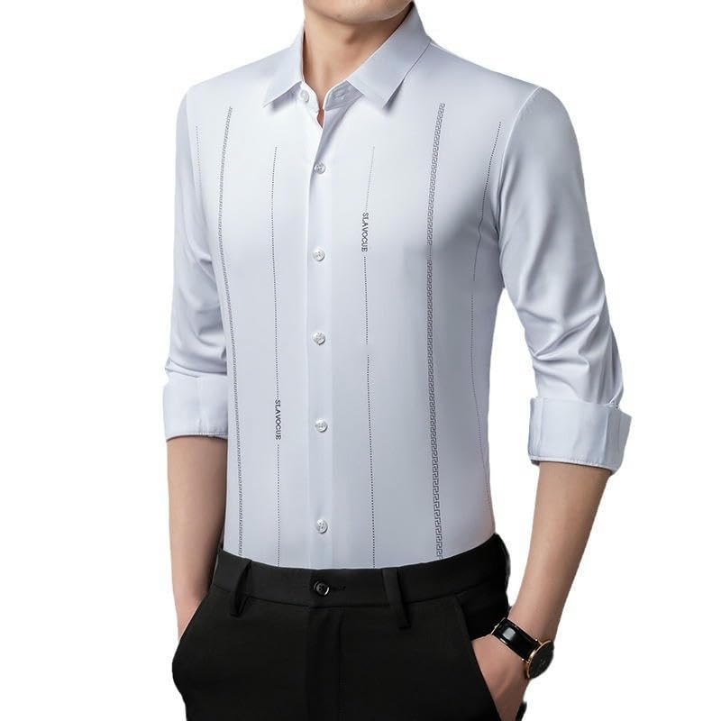 Chemise à rayures verticales homme manches longues casual chic - 5