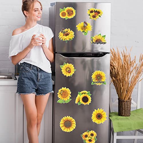 Magnets decorativos de girasol para refrigerador 12 piezas miniatura 7