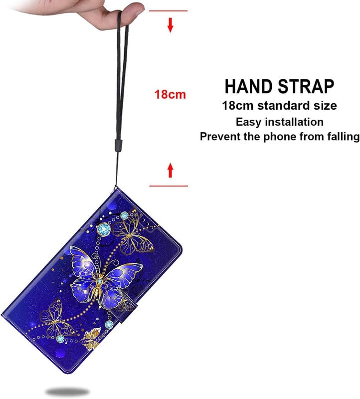 Image of Dkandy for OnePlus 11R 5G Printed PU Leather Magnetic Wallet Case Flip Cover for OnePlus 11R 5G (Blue Butterfly Print)