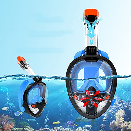 Máscara de snorkel facial completa GeRRiT, equipo de snorkel para adultos y jóvenes, set seco con tubos dobles para respirar y soporte para cámara, máscara de buceo antiempañante miniatura 2