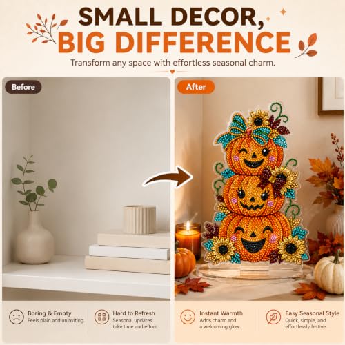 Halloween Pumpkin Diamond Painting Kit for Adults,Acrylic Tabletop Ornament by JJFox - Used condition - Image 5