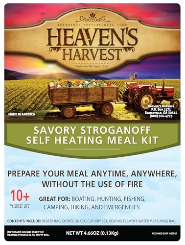 Heaven's Harvest Kit de refeições de emergência com autoaquecimento (vida útil de 10 anos) — mais s