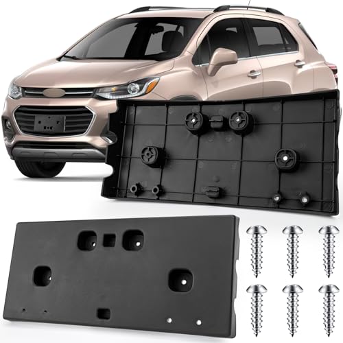 Image of License Plate Bracket Accessories for Chevrolet Chevy Trax 2017-2022, Front Bumper License Plate Holder Replacement Frame Black Mount
