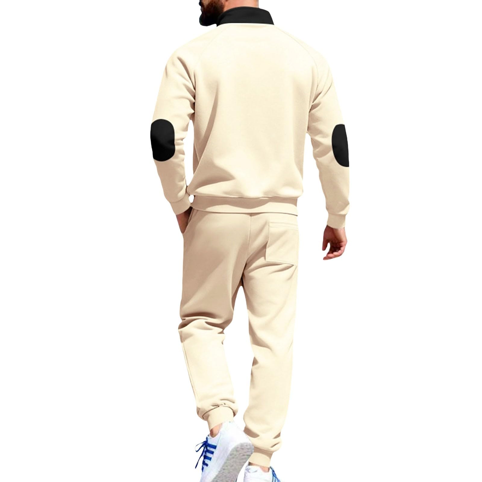 Tuta da jogging da uomo, set da 2 pezzi, felpa da allenamento, casual, da uomo, felpe e pantaloni da jogging, con motivo strutturato