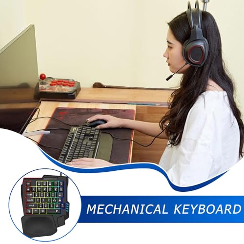 Teclado mecánico portátil y ergonómico de una sola mano con teclas de juego programables 3