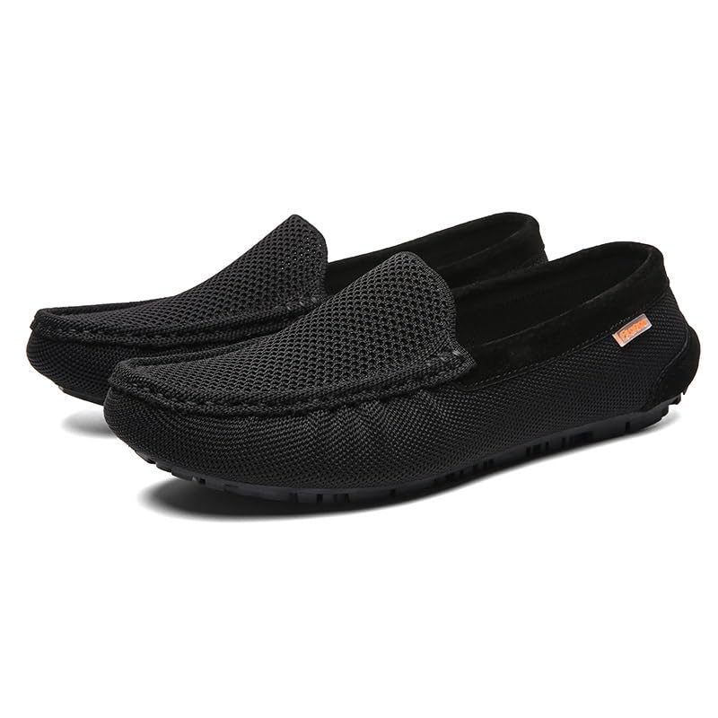 Men's Loafers Round Toe Breathable Faux Leather Driving Loafers Comfortable Flat Heel Resistant Outdoor Slip On3