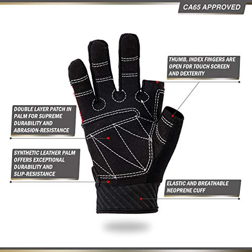 image for Vgo... Age 8-9 Kids Breathable Half Finger Sailing, Boating, Rowing an