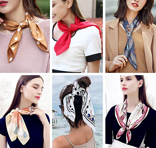 Scarf Satin Square Neck hair scarfs for Women 27" x 27"2