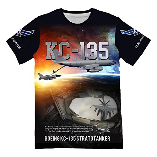NIWAHO KC-135 Stratotanker Aerial Refuelling Aircraft T-Shirt for Mens 3D Allover Printed Military Tee Shirts
