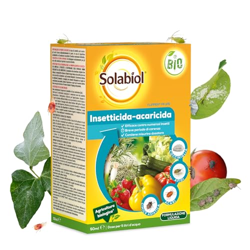 Solabiol Flipper Insetticida Acaricida Biologico di Origine Naturale. Elimina Afidi, Acari, Mosca Bianca, Tripidi, Psille, Cicaline, Cocciniglie su Piante Orticole, Frutticole, Ornamentali. 50ml