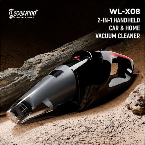 Image of Cockatoo WL-X08 Cordless Handheld Vacuum Cleaner 2-in-1 for Car & Home, 7000Pa Suction, Wet & Dry, 7500mAh Battery, LED Light, Pet Hair Tool, Portable, Lightweight, Dual Power (Cordless & Corded)
