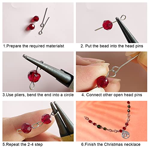 Dadifen 304 Stainless-Steel Eye Pins For Jewelry Making 24 Gauge Silver Head Pins 0.6X35Mm 300Pcs/Box Open Eye Pins For Diy Making Earring Necklace Bracelets Dangle Charm Jewelry Findings Eyepins #TOP3