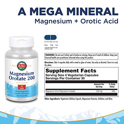 Kal - Magnesium Orotate, 200 Mg, 60 Tablets #TOP1