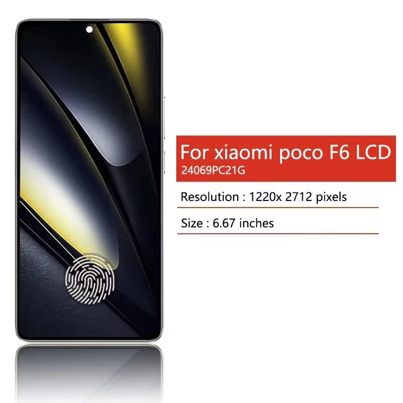 SHOWGOOD AMOLED Écran tactile LCD de rechange pour Xiaomi Poco F6 24069PC21G Noir avec cadre