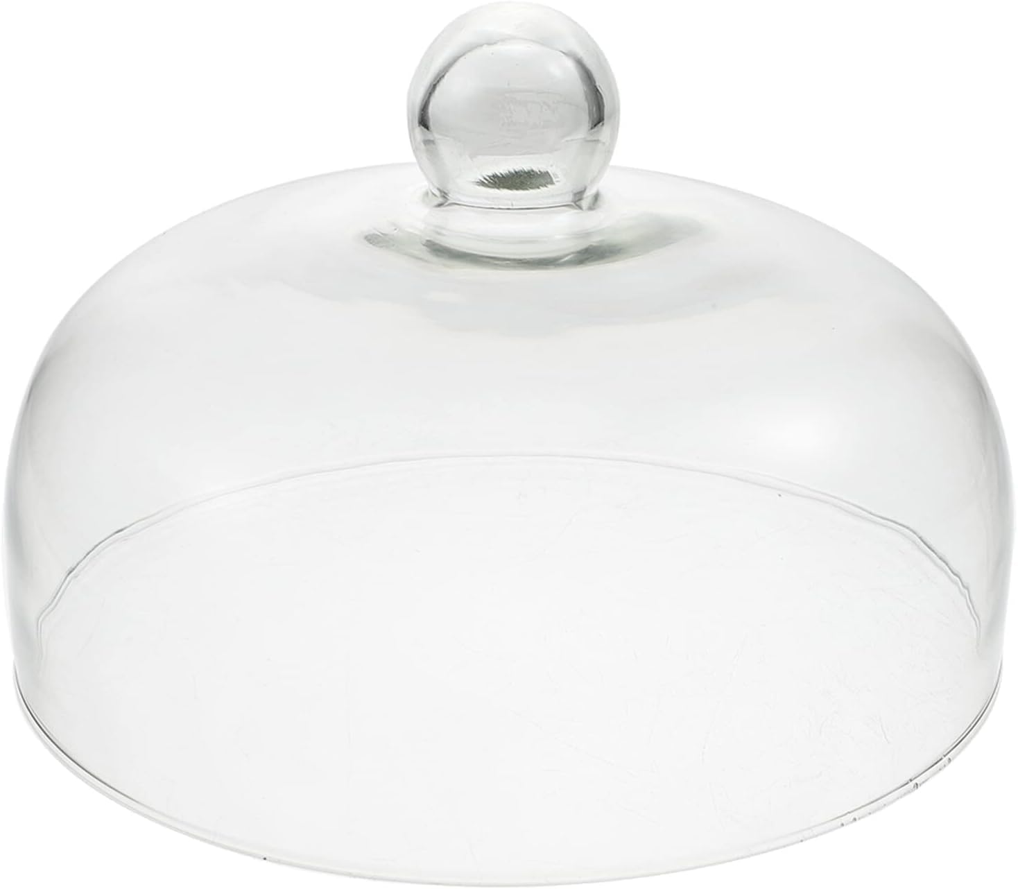 Wensmy Glass Cake Cover Lid Cake Stand Cover Glass Desert Cloche Transparent Dessert Cake Cover Display Cake Plate Cake Dome for Keeping Flies Bugs Ants Away (23CM)
