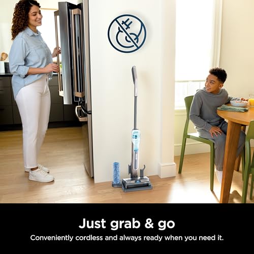 Image of Shark WW201 HydroDuo with Dirt-Reveal Technology, Cordless, Hard Floor Cleaning System, Wet & Dry Debris Pickup, Mops & Scrubs All at Once, Hardwood, Tile, Laminate & Stone, Stone Metallic (Renewed)