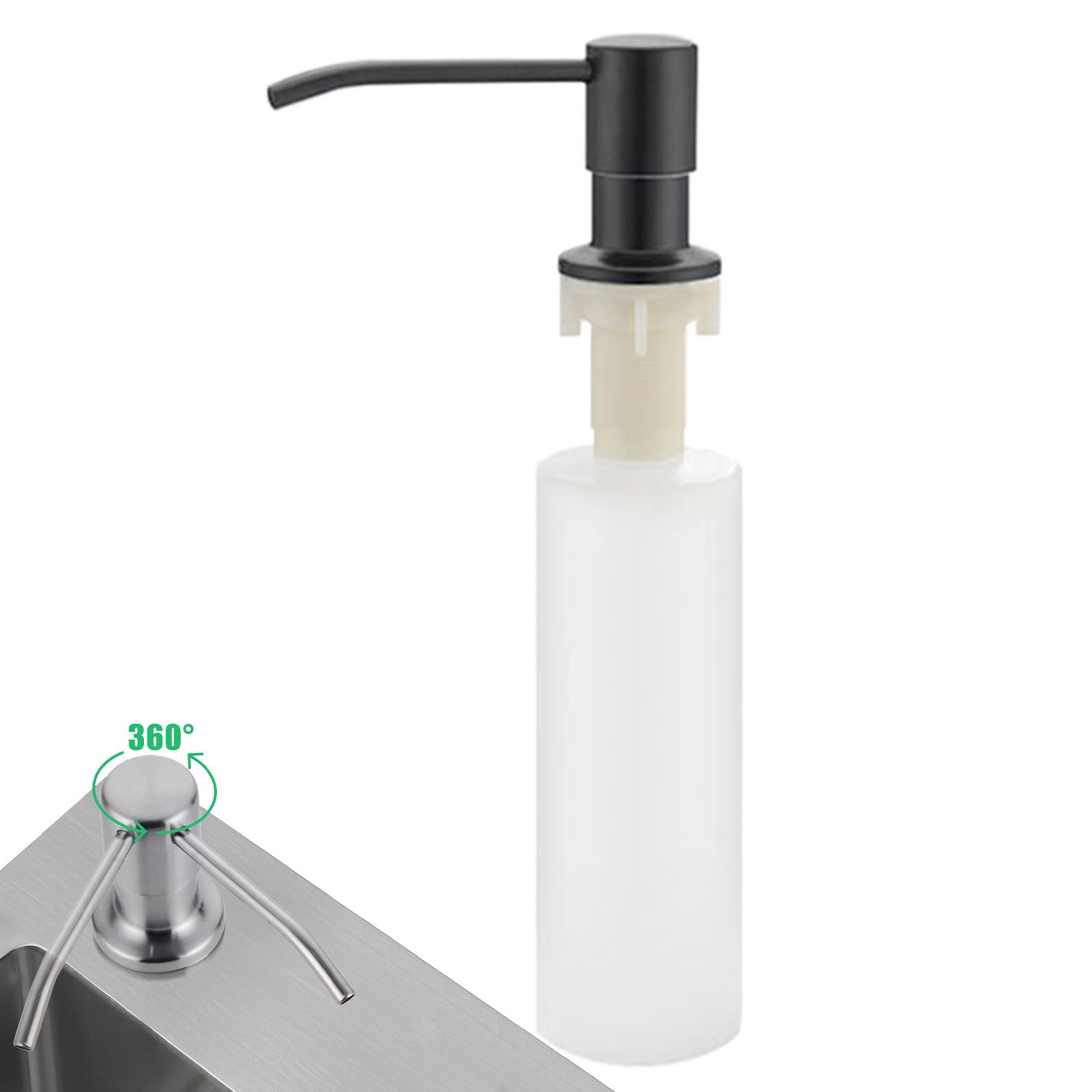 Dispenser Di Sapone Per Lavello Cucina Tubo Estensione Pompa Schiuma | Distributore sapone da incasso per lavello Porta detersivo decorativo, piano cucina, bagno, lozione mani