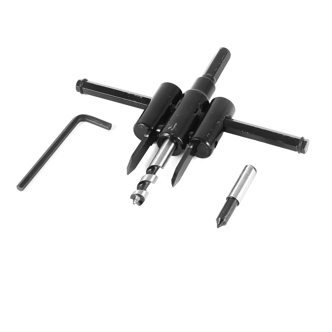 Aexit Black 30mm Special tool to 120mm Dia Adjustable Circle Cutter Tool w Hex Spanner Chisel End Mill Model:88as57qo400