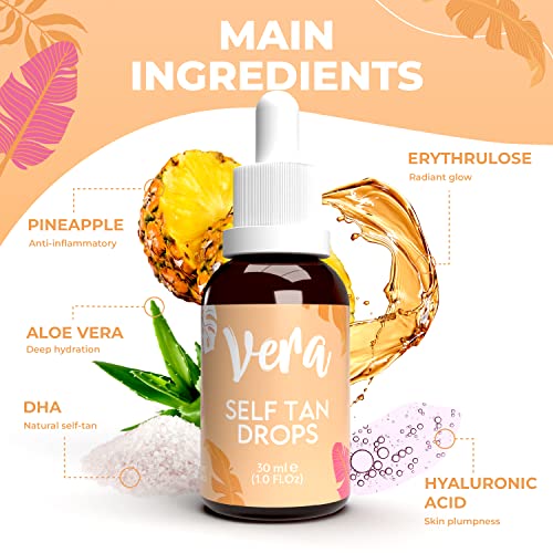 VERA Self Tanning Drops für einen gleichmäßigen Teint - Self Tan Drops mit tropischem Aroma & pflegenden Inhaltsstoffen… - Image 4