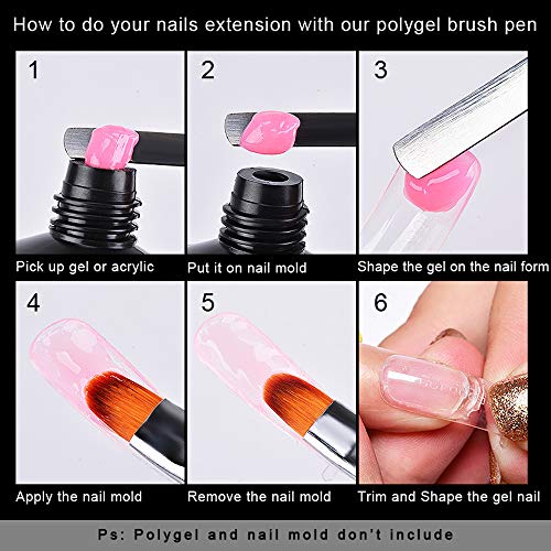 Polygel Brush And Picker Brush Tool For Uv Poly Gel (Black) #TOP5
