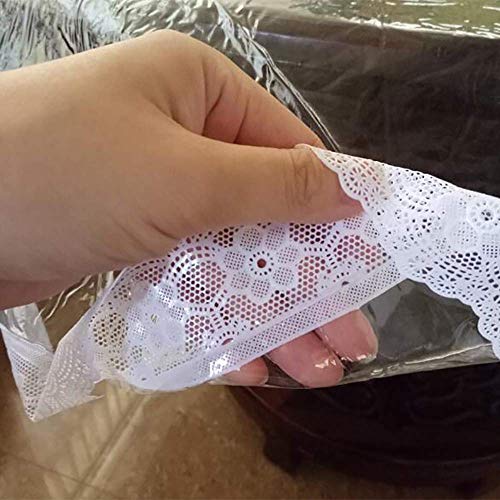 Protection de table en PVC imperméable transparent avec dentelle - 5