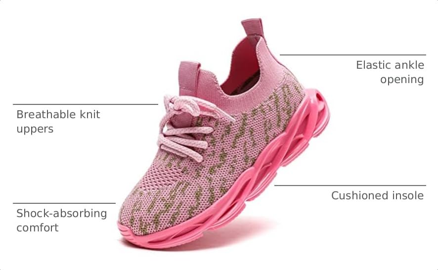 Image of DADAWEN Boys Girls Sneakers Kids Lightweight Breathable Tennis Shoes Strap Running Athletic Shoes for Toddler /Little Kid /Big Kid
