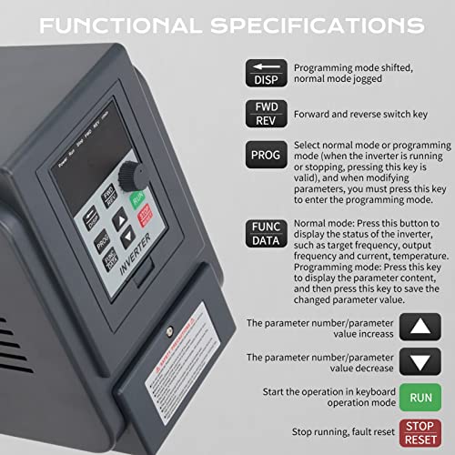 Jectse VFD Variable Frequency Drive 2.2kW,220VAC Single to 3 Phase 380V Drive Inverter,Adjustable PWM Variable Motor Speed Control Inverter,for Controlling The Motor Start Stop CW/CCW Etc - Thumbnail 3