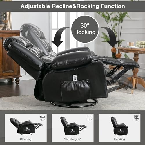 Sillón con masaje plegable negro miniatura 4