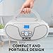 Philips CD Player Boombox, Dynamic Bass Boost with Bluetooth, FM Radio, USB Playback & AUX Input, Portable Top-Loading Boombox, Clear Stereo, RW/MP3 Compatible (White)