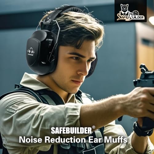 Image of SAFEBUILDER Ear Muffs Noise Reduction SNR 33dB Adjustable Lightweight Safety Earmuffs Sound Proof Noise Cancelling ANSI