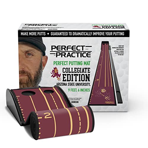 PERFECT PRACTICE Putting Green - Indoor Golf Putting Mat with 1/2 Hole Training for Mini Games & Practicing at Home or in The Office - Gifts for...