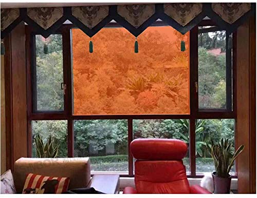 Window Decorative Film Sun Blocking Anti Uv Transparent Solar Window Tint For Home Christmas Party Decoration, Orange, 17.7Inch X 10Feet #TOP4