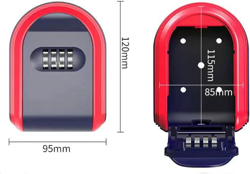 JSEIAJB Wall-Mounted Key Safe Mini Storage Box Lock Combination Indoor and Outdoor Use Code(D)