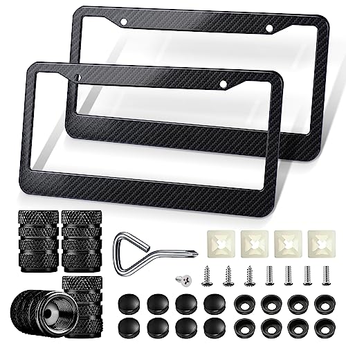 Black Carbon Fiber License Plate Frames License Plate