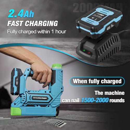 Fidisp JYDQ006 18 Gauge Nail Gun Battery Powered, 2 In 1 Cordless Nail Gun, 20V Cordless Brad Nailer/Stapler thumb #3