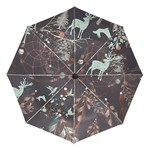 Parapluie art bohème chic automatique robuste pour homme et femme