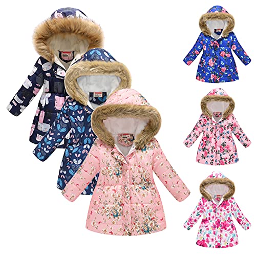 Girls' Long Winter Coat Heavyweight Hooded Puffer Jacket Kids Sherpa Lined Insulated Parka with Faux Fur Down Coat2