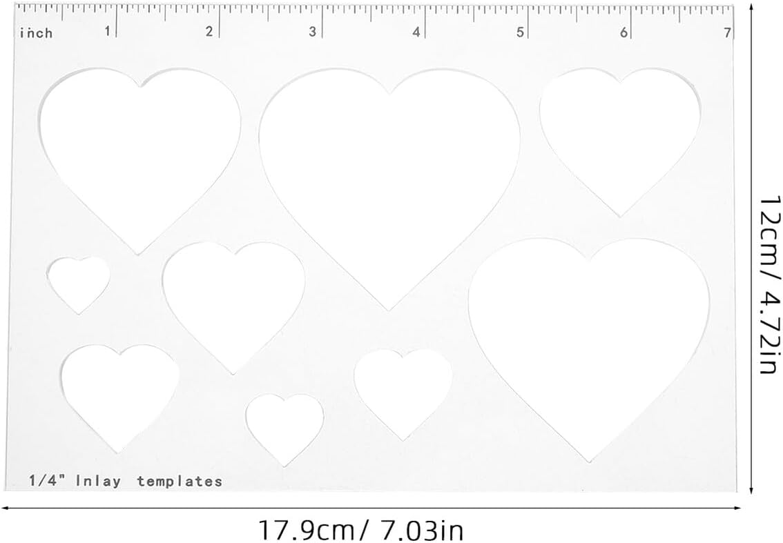 Acrylic Woodworking Router Template Heart Inlay Precision Cutting Positioning Tool Decorative Router Jig Insert Plate