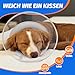 Supet Hundekegelhalsband mit weichem Polster, transparentes Elizabeth-Genesungshalsband für Hunde, um das Lecken nach Operationen, Kastration und Verletzungen zu stoppen(Grey-XS)