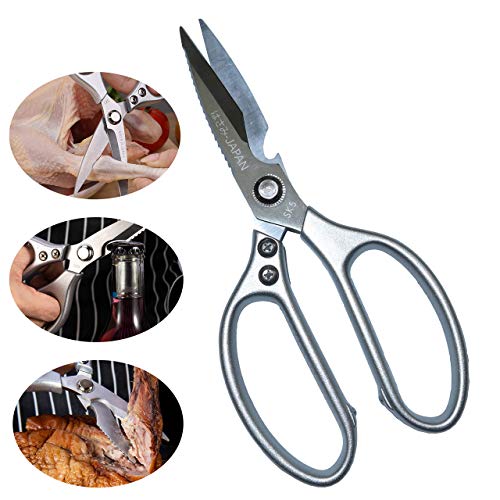 Multi-Purpose Kitchen Scissors,food scissors, Kitchen Tools,Premium Stainless Steel Solid Kitchen Shears for Meat, Seafood, Chicken, Vegetables, Herbs, BBQ, Bottle Opener