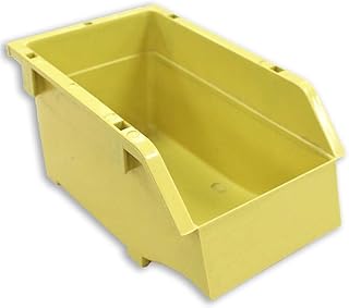 BIN BUDDY (5 Pack Stackable Bin | 8.5" (21.6 cm) x 5.75" (14.6 cm) x 4.5" (11.4 cm) | Yellow Polypropylene | Split Pea Shade | Easy Access Front