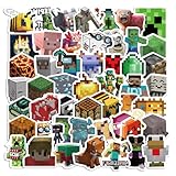ステッカー マインクラフト 防水 可愛い おしゃれ 防水 人気 アニメ 手帳 DIY バイク ヘルメット パソコン スノーボード スマホ スノーボード スーツケース ギター 車 自転車 水筒 携帯ノート (100枚 ペーパー手帳)