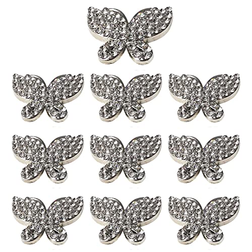 Duolai - 10 botones de cuero para manualidades, plata, exquisitos conchos decorativos, tachuelas de metal, remaches, manualidades, zapatos, bolsa, cinturón, accesorios
