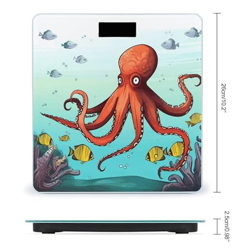 Báscula de baño Giant Octopus con pantalla LCD y vidrio templado miniatura 2