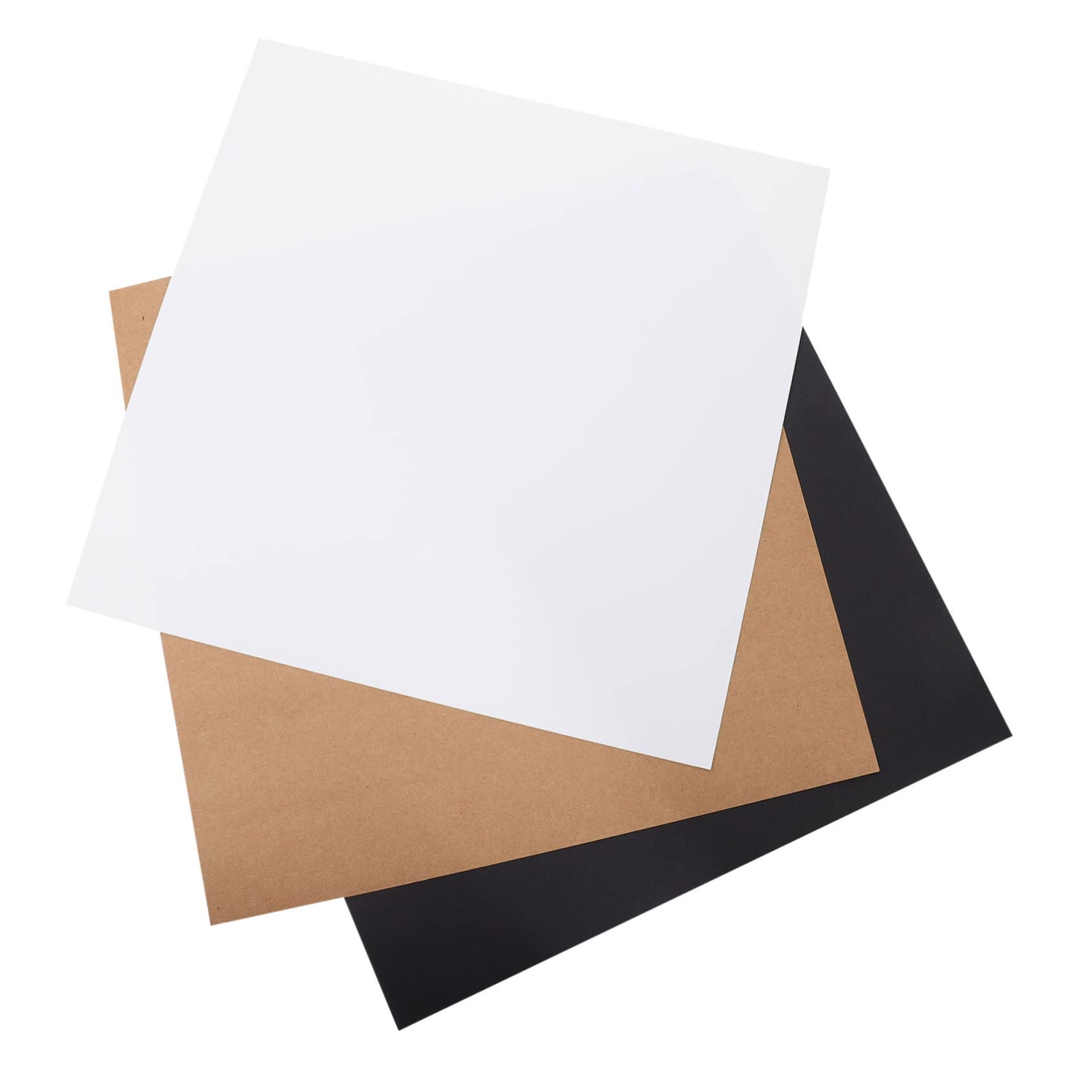 IWOWHERO Thick Square Cardboard Sheets 60pcs Paper Cards White Cardboard Sheets for Painting Crafts Projects