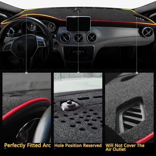 Tapis de tableau de bord pour Citroën C5 2008-2017 MK2 en polyester avec bord bleu - 6